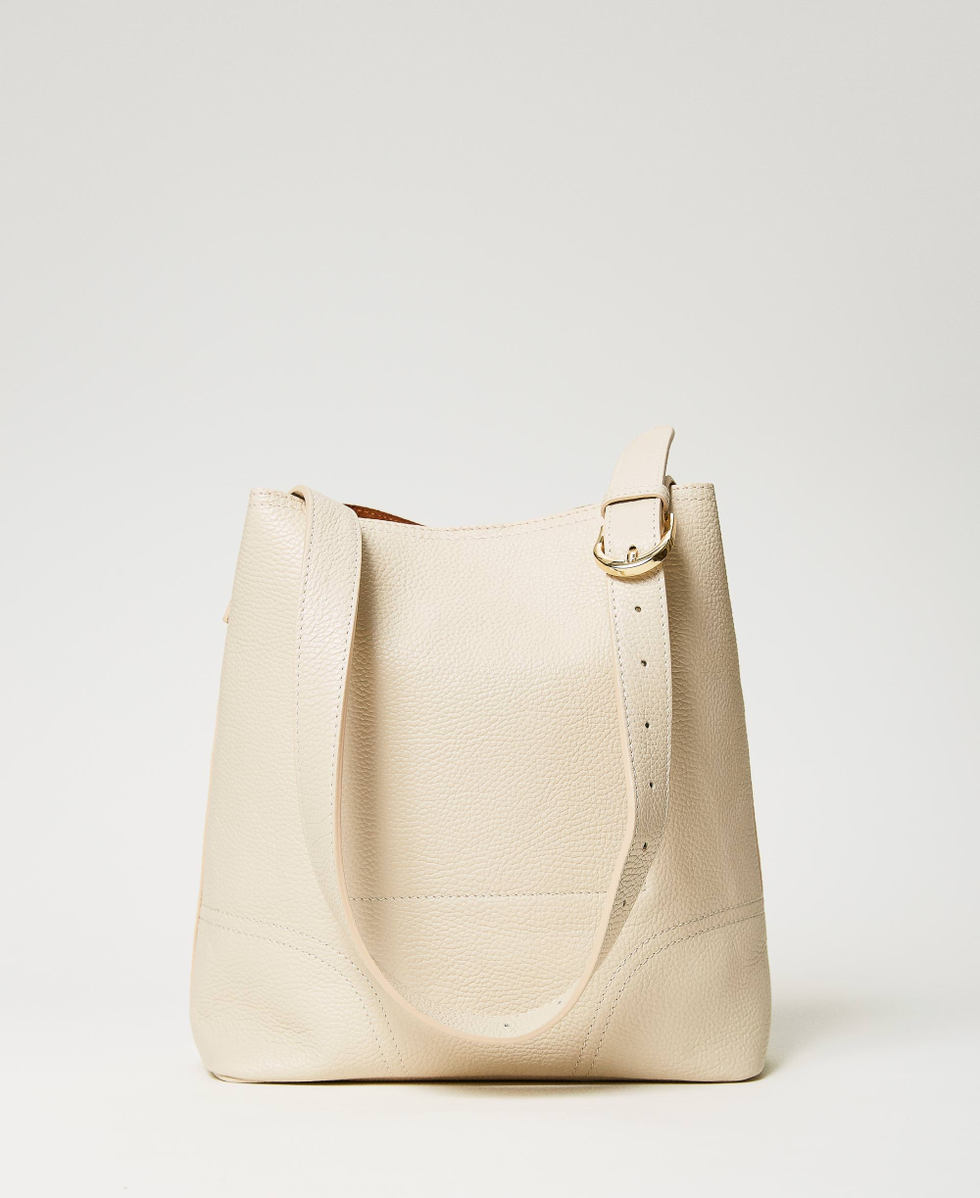 New York leather hobo bag Woman Beige TWINSET Milano