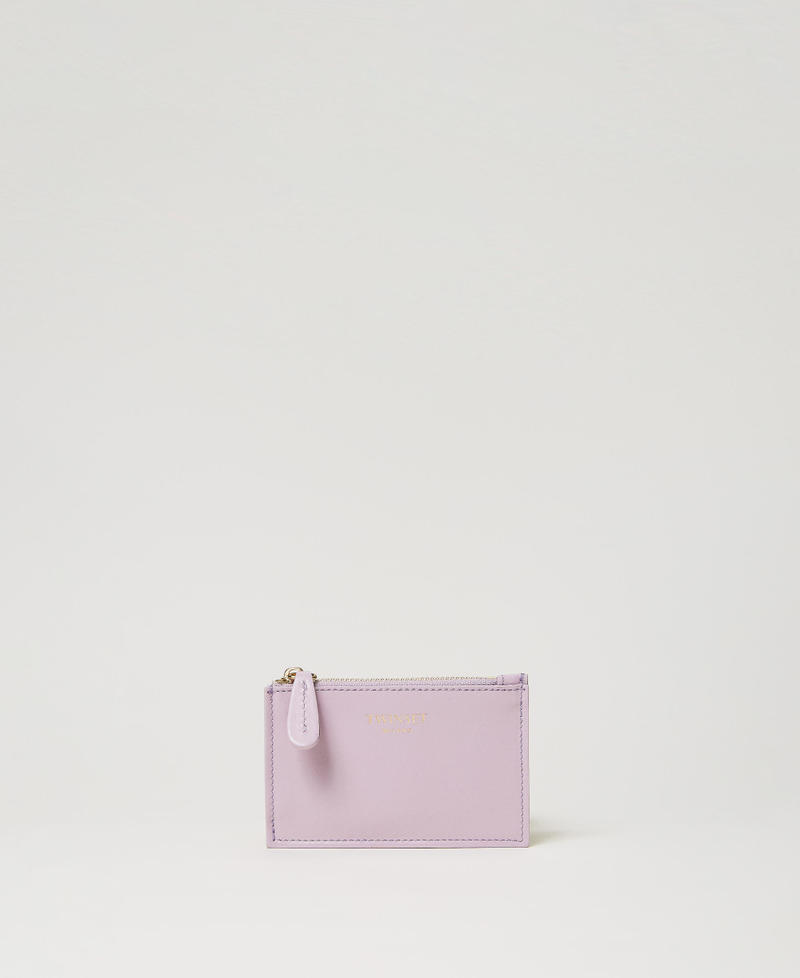 Leather card holder with logo