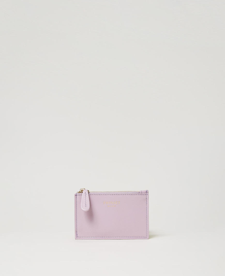 Leather card holder with logo