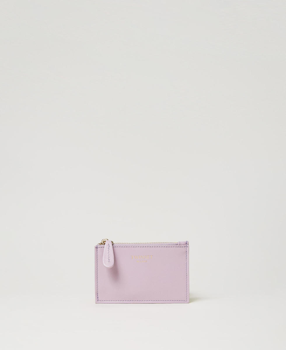 Tarjetero de piel con logotipo