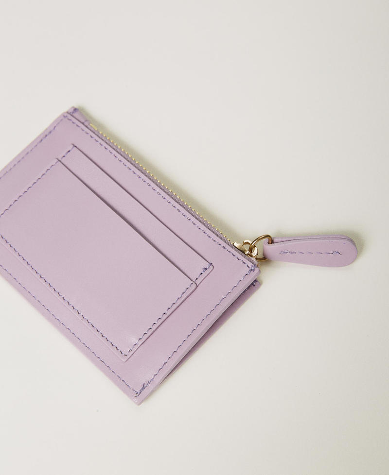 Leather card holder with logo Bellflower Lilac Woman 241TB7401-02