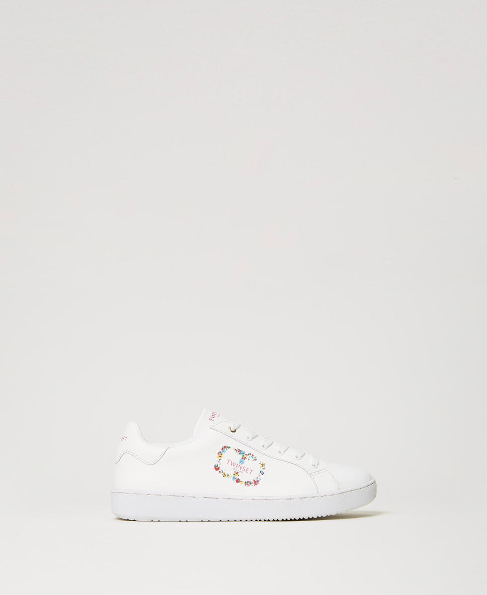 Baskets en cuir avec Oval T floral