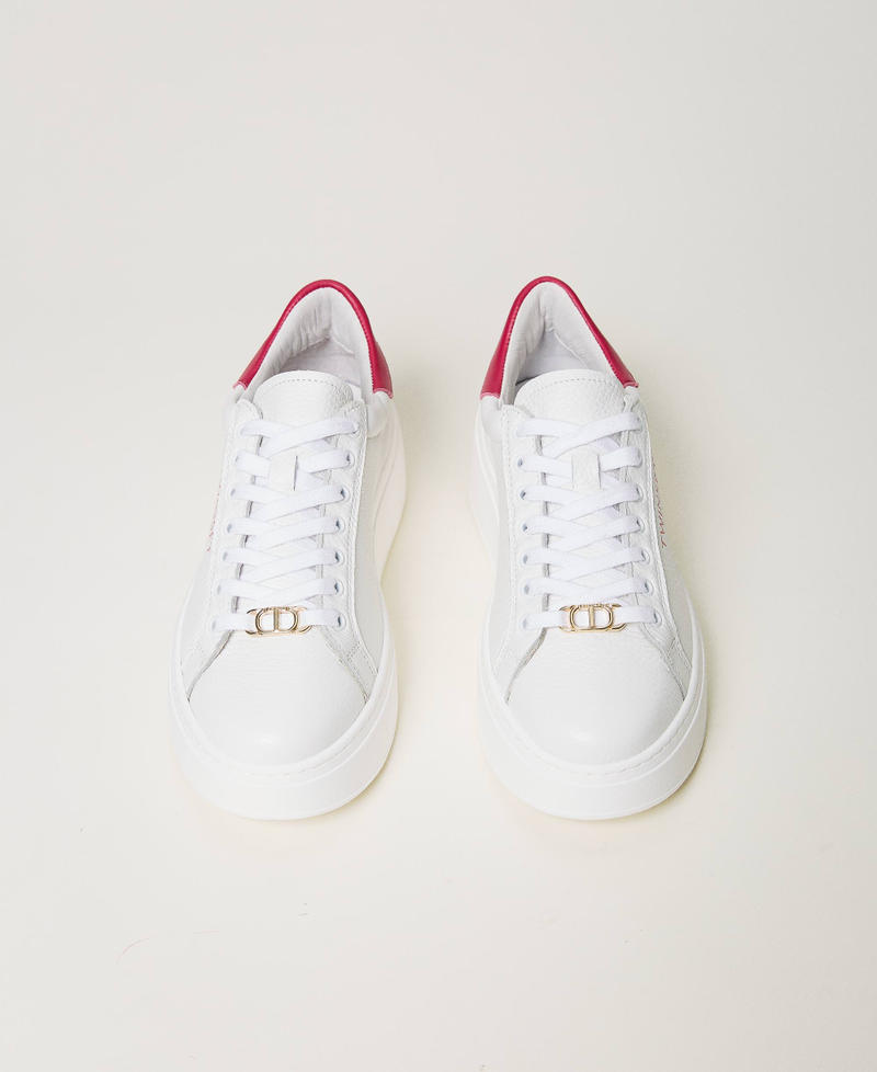Sneakers platform in pelle