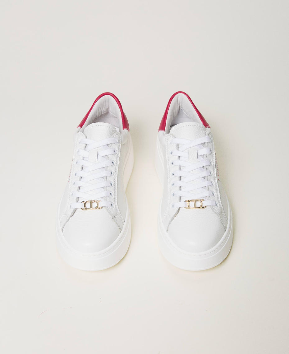 Sneakers platform in pelle
