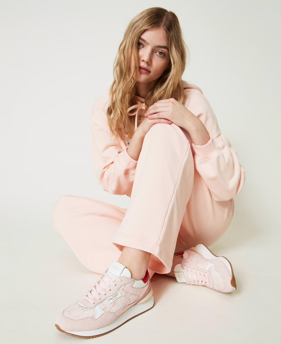 Trainers with lace inserts Cupcake Pink Woman 241TCP072_00178_0S