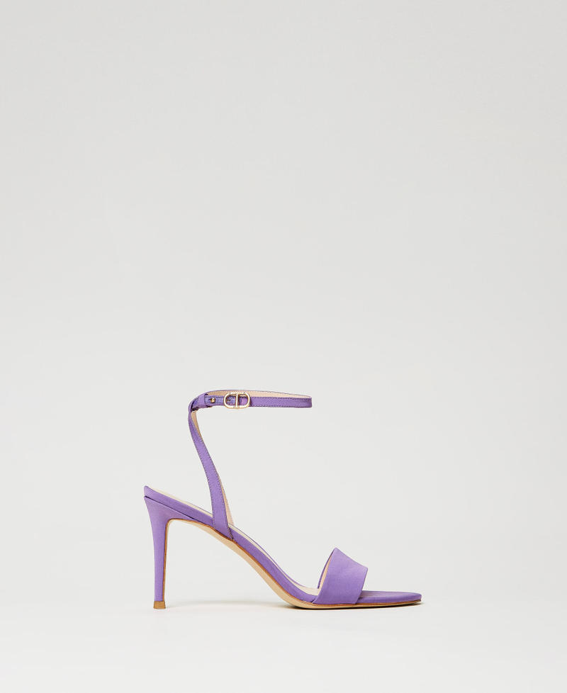 Satin sandals with strap