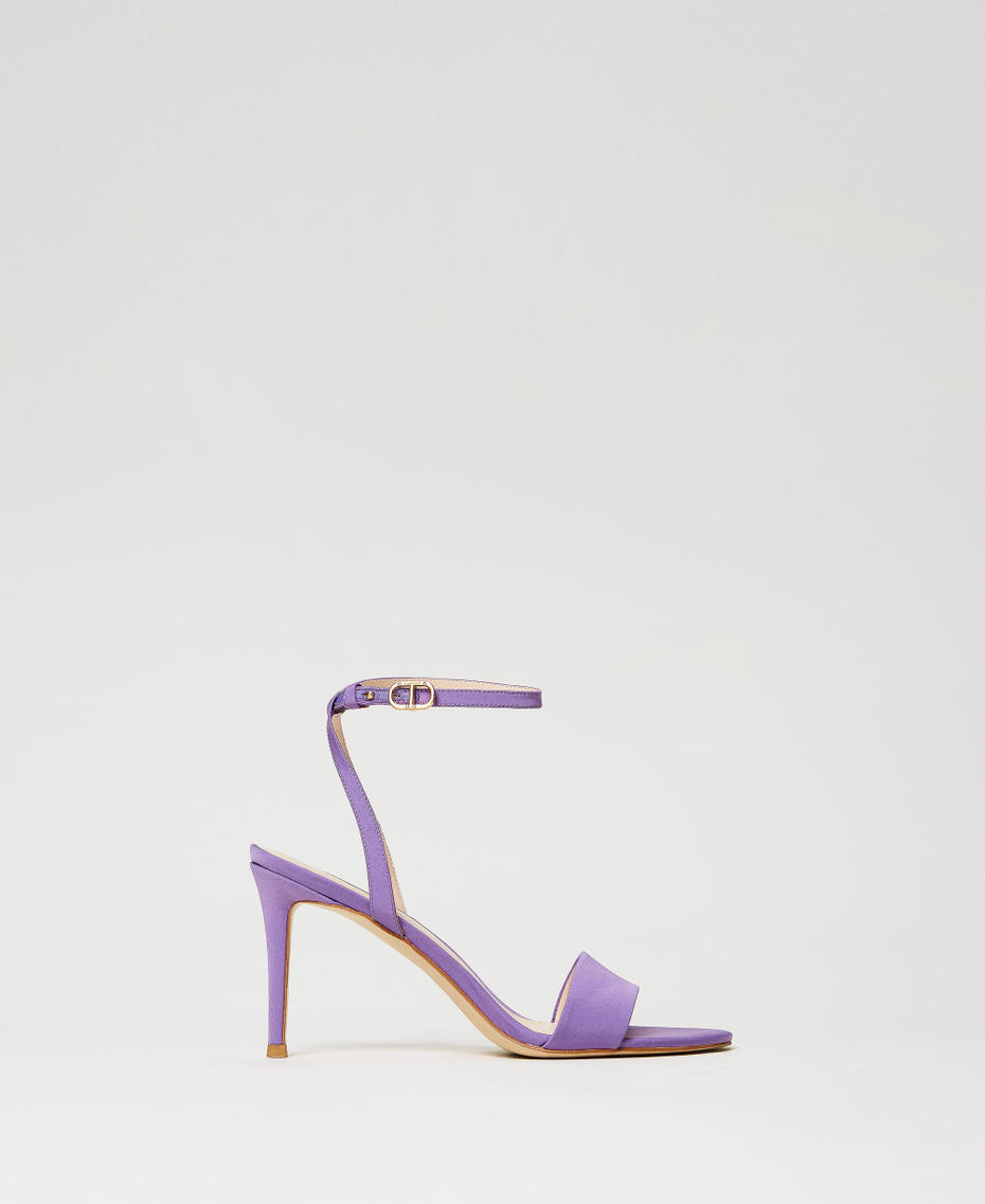 Satin sandals with strap