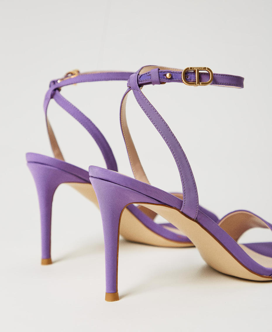 Satin sandals with strap