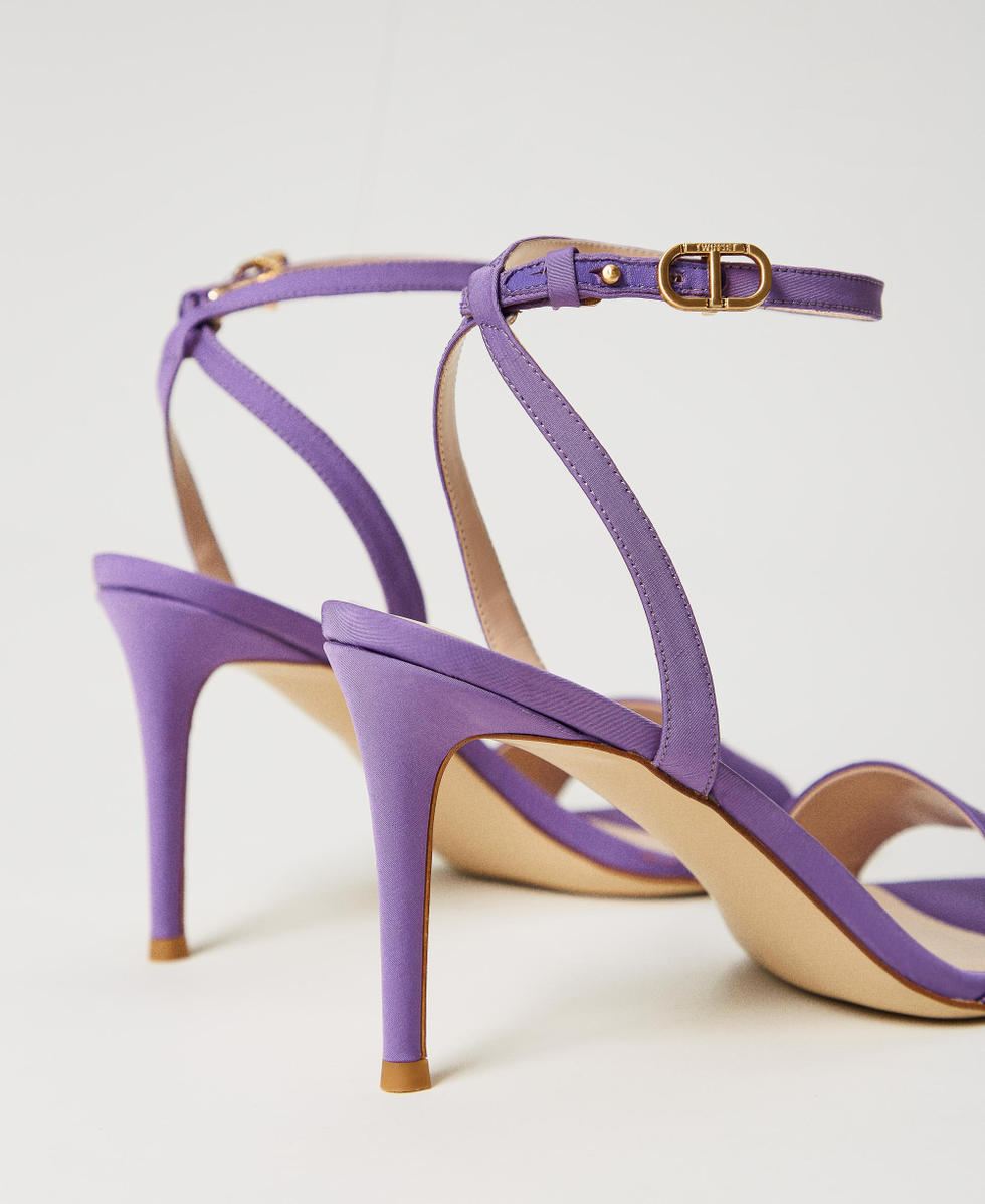 Satin sandals with strap Woman Purple TWINSET Milano