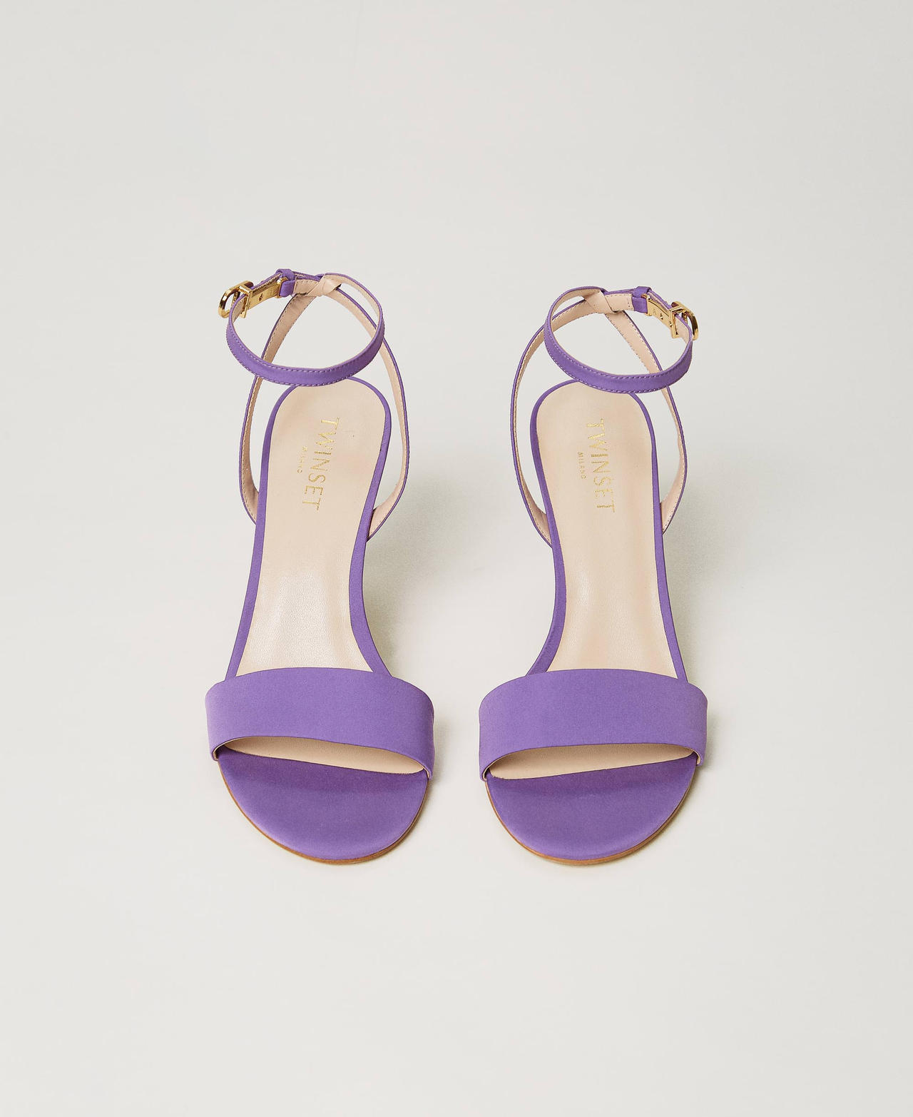 Satin sandals with strap Woman Purple TWINSET Milano