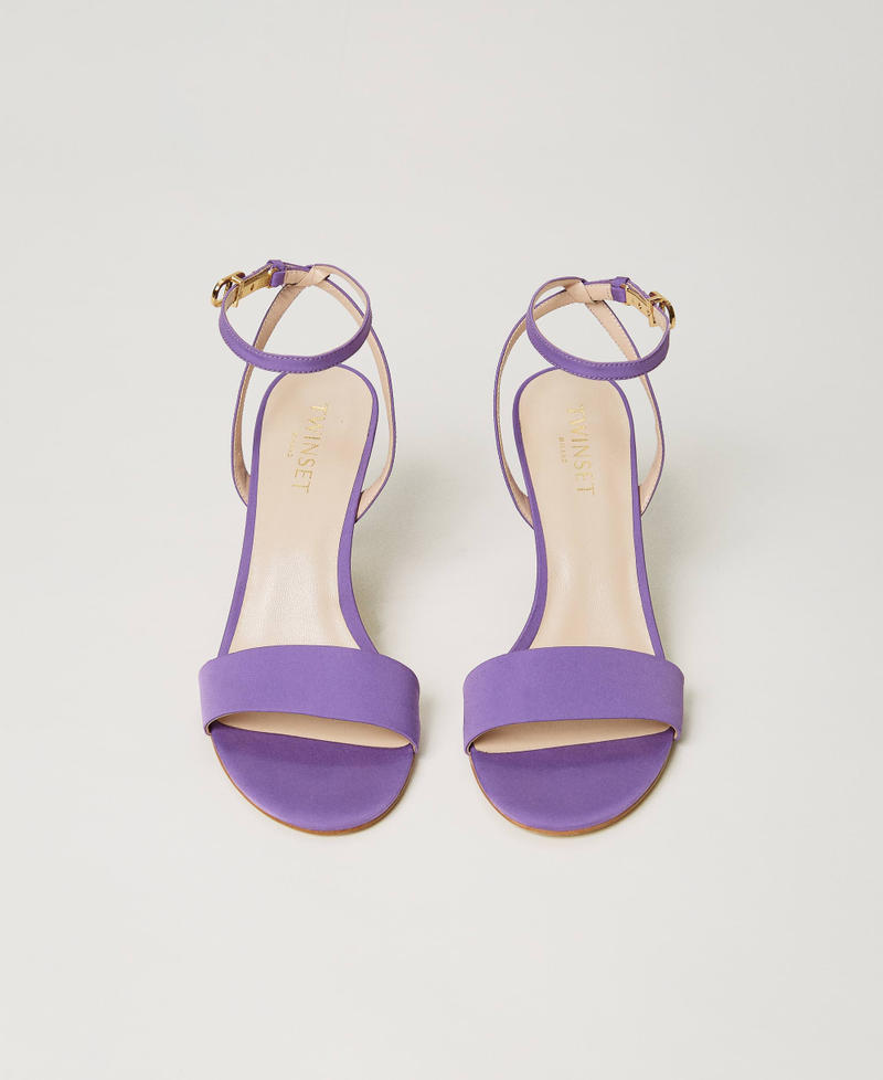 Satin sandals with strap