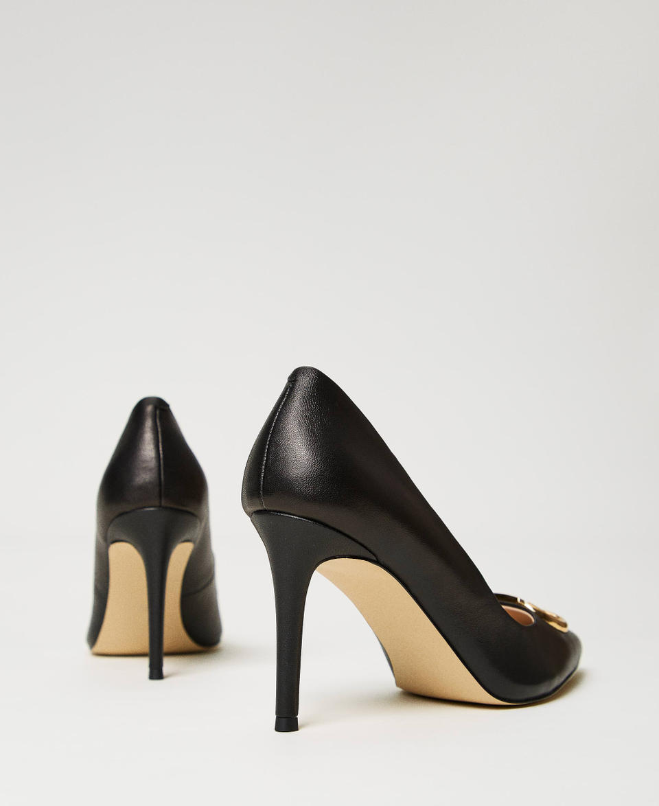 Leather new arrivals court shoes