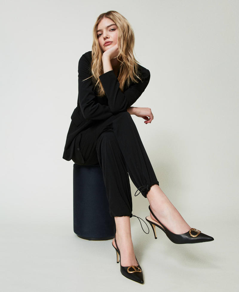 Escarpins slingbacks en cuir Noir Femme 241TCP122_00006_S0