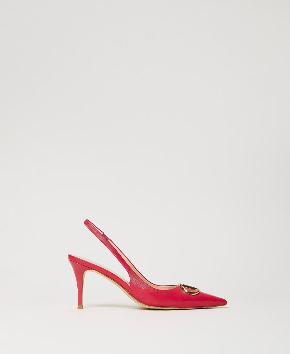 Décolleté sling back in pelle