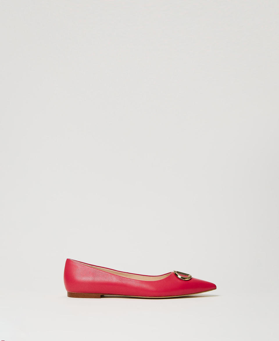 Ballerine in pelle con Oval T Rosa "Bright Rose" Donna 241TCP128_10802_01