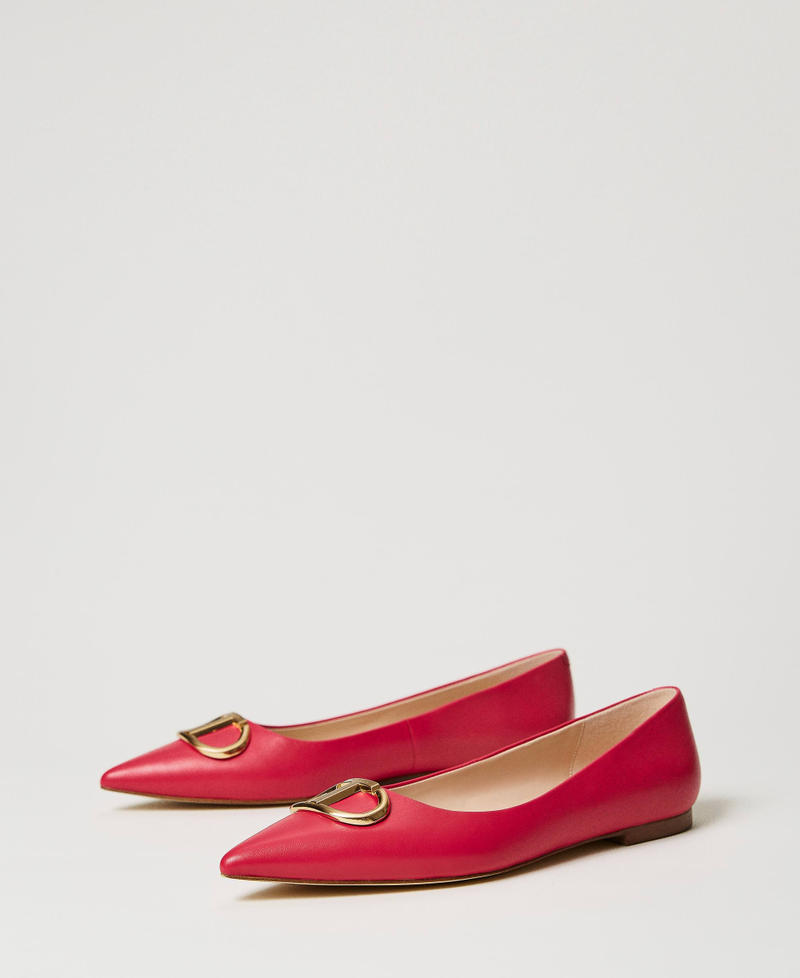 Ballerines en cuir avec Oval T
