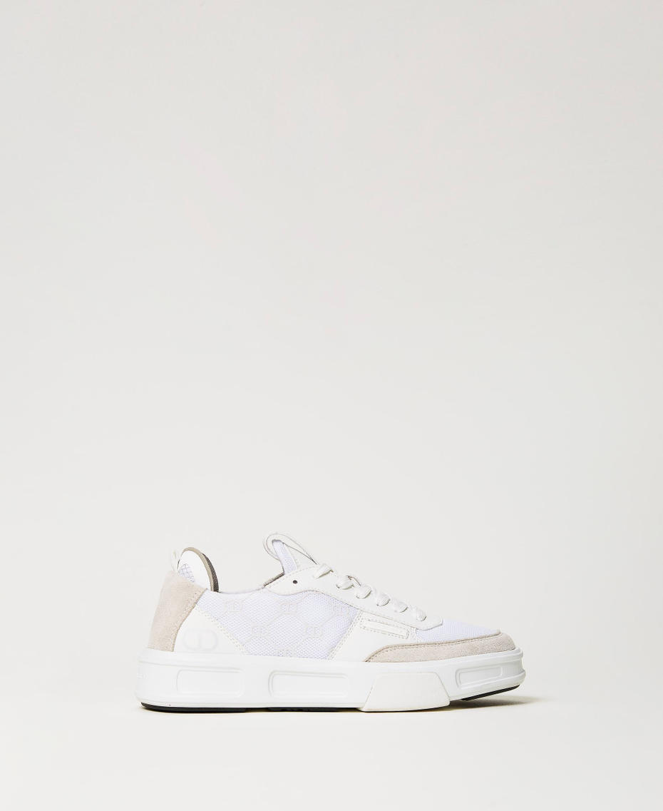 Sneakers Fessura con inserti a contrasto Bicolor Bianco Ottico / Giallo "Lemon Grass" Donna 241TCP210-01