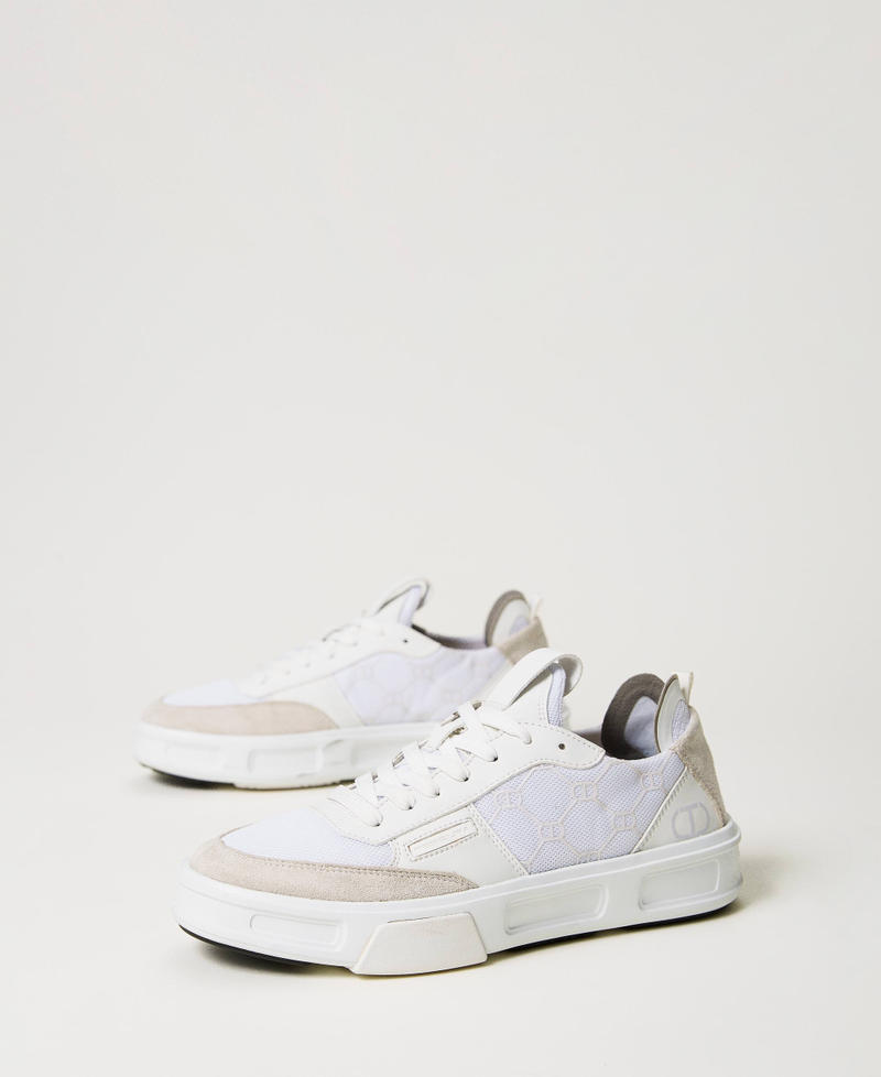 Sneakers Fessura con inserti a contrasto Bicolor Bianco Ottico / Giallo "Lemon Grass" Donna 241TCP210-02