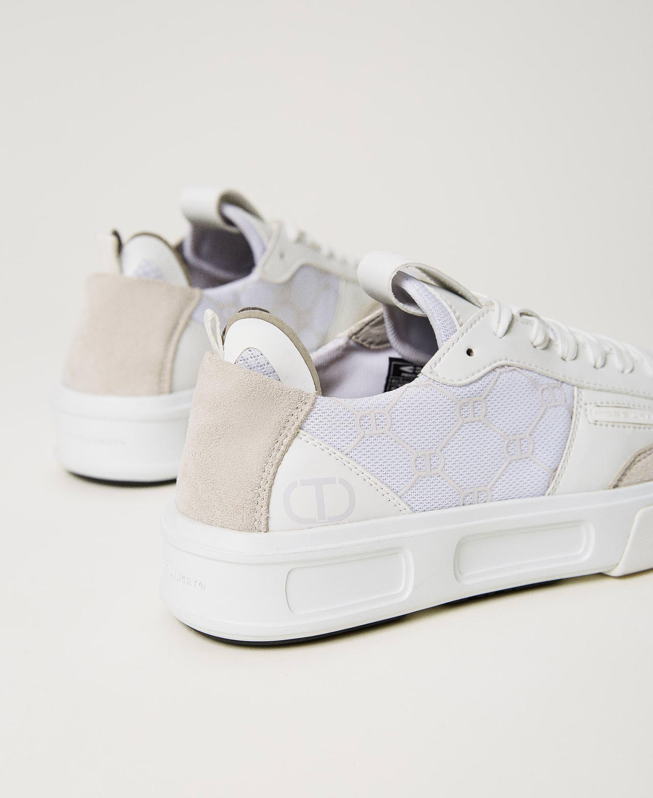 Fessura trainers with contrasting inserts Two-tone Optical White / "Lemon Grass” Yellow Woman 241TCP210-03