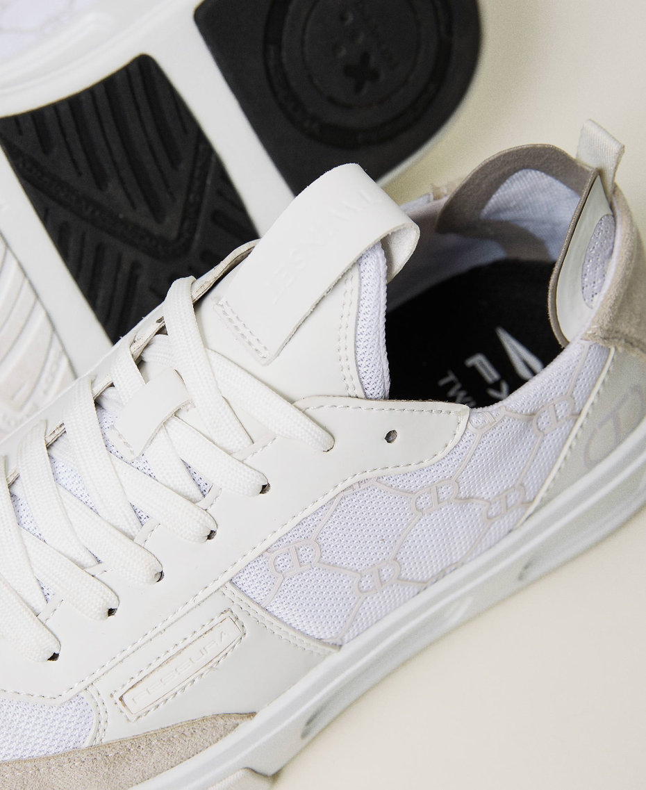 Sneakers Fessura con inserti a contrasto Bicolor Bianco Ottico / Giallo "Lemon Grass" Donna 241TCP210-04