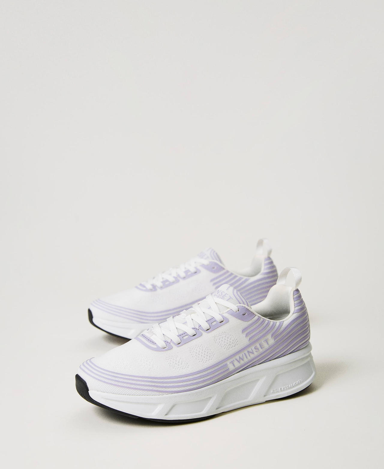 Striped Fessura trainers with logo White Woman 241TCP212-02