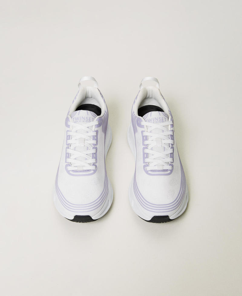 Sneakers Fessura a righe con logo Bianco Donna 241TCP212-05