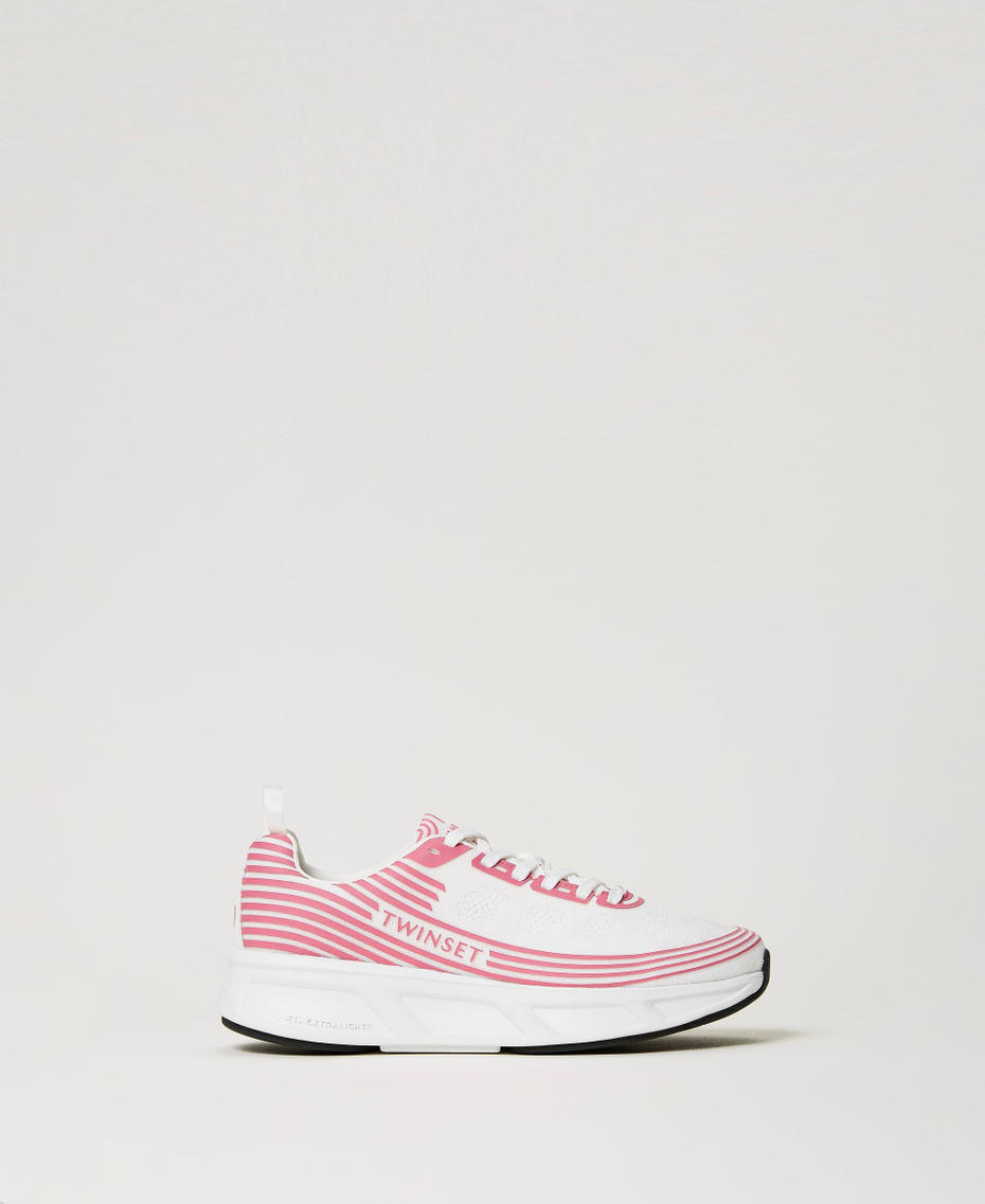 Striped Fessura trainers with logo White Woman 241TCP212-01