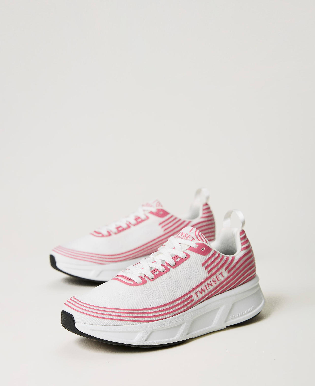 Striped Fessura trainers with logo Woman Fuchsia TWINSET Milano
