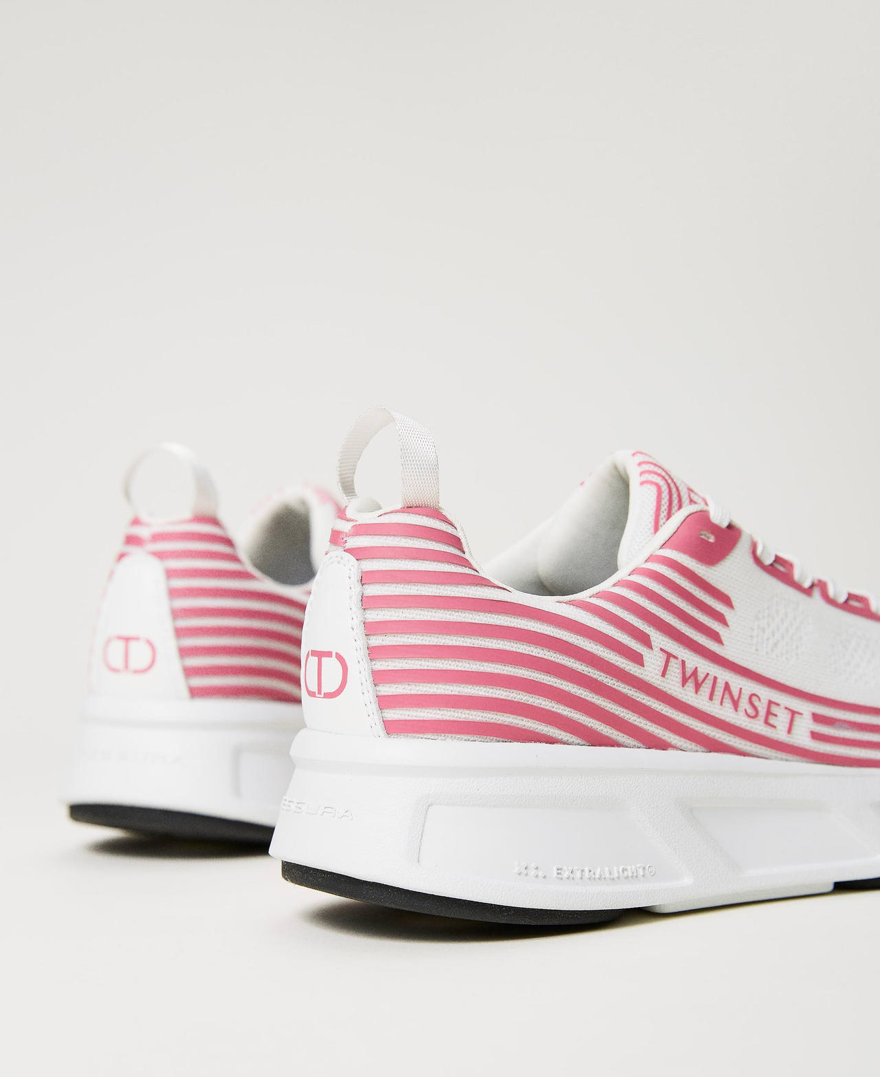 Striped Fessura trainers with logo White Woman 241TCP212-03