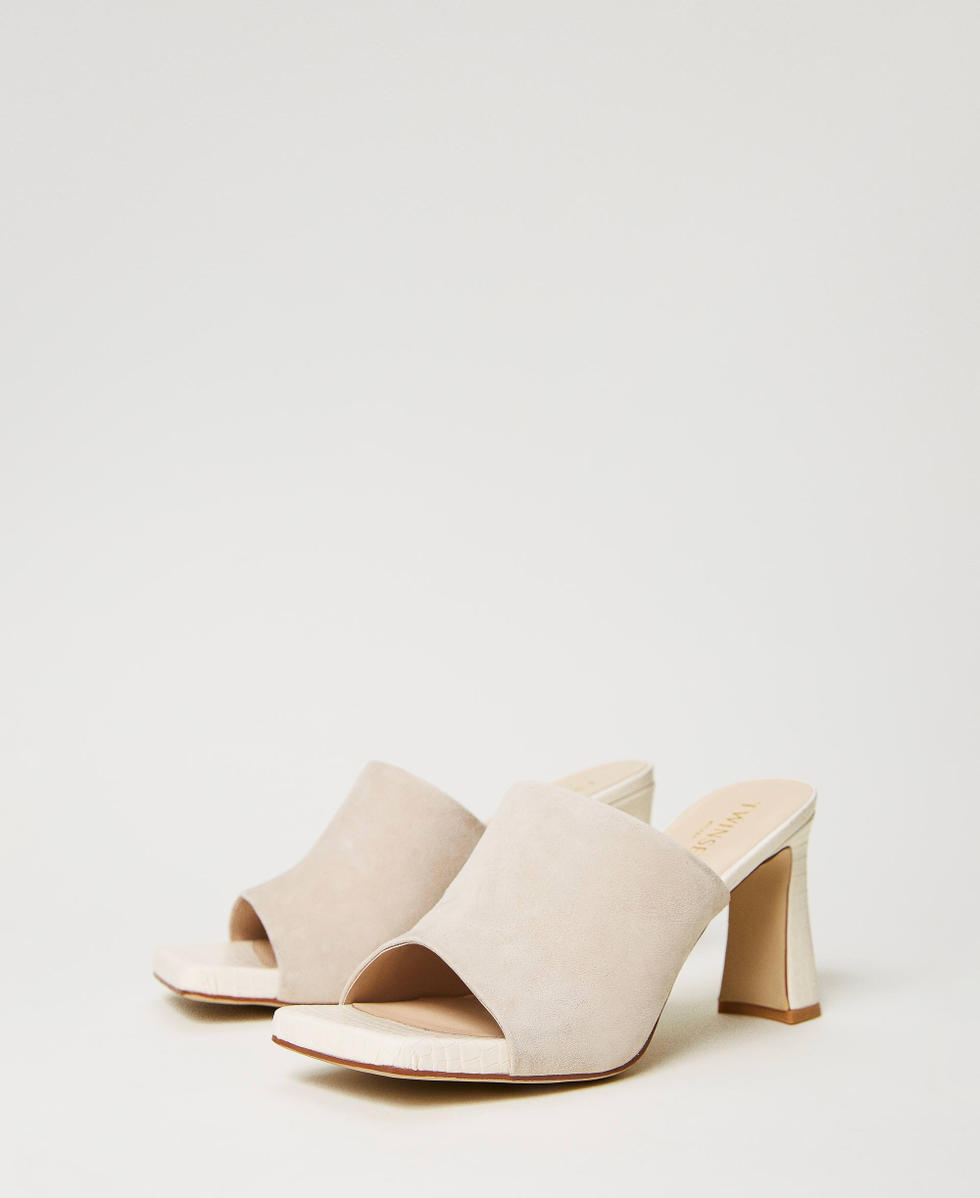 White suede mules on sale