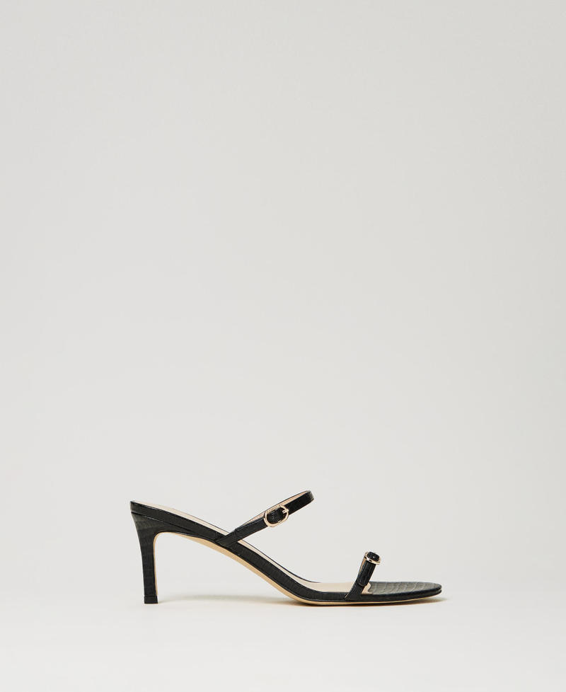 Sandales effet croco avec brides