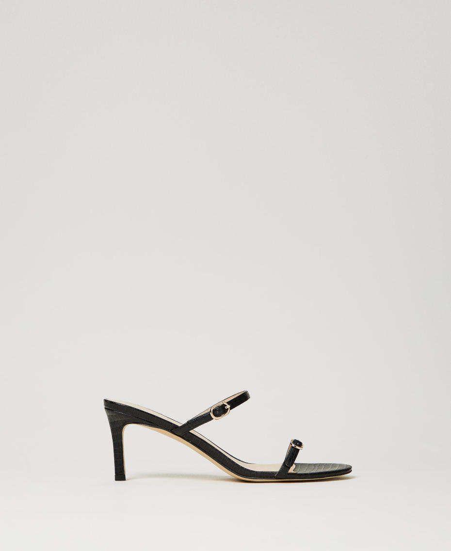 Sandales effet croco avec brides