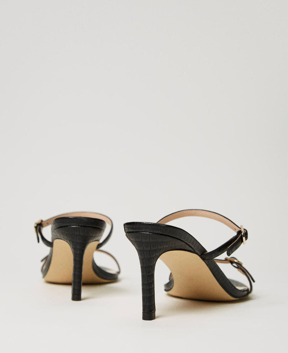 Sandales effet croco avec brides