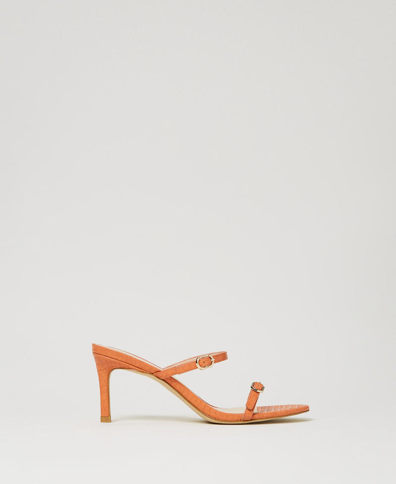 Coconut effect sandals with straps "Canyon Sunset" Orange Woman 241TCT024-01