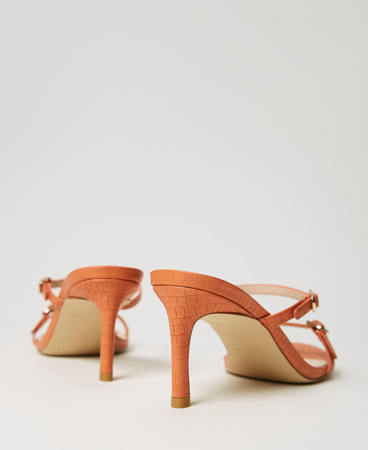 Coconut effect sandals with straps "Canyon Sunset" Orange Woman 241TCT024-03