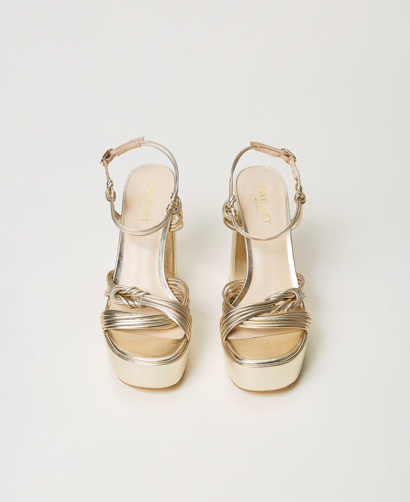 Laminated platform sandals