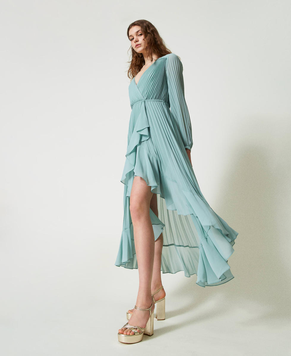 Sandalias de plataforma laminada Oro Amarillo Mujer 241TCT072_10366_S0