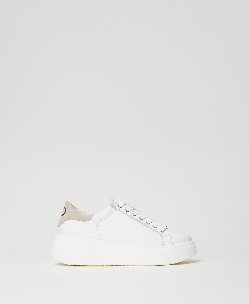 Leather trainers with contrasting detail