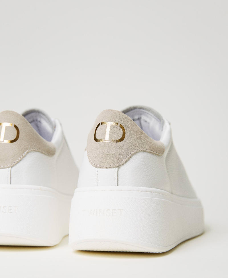 Leather trainers with contrasting detail