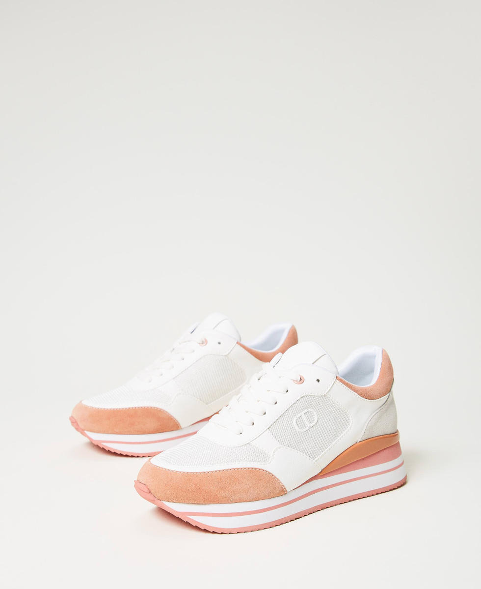 Baskets de running color block Bicolore Blanc Optique/Orange &laquo;&nbsp;Canyon Sunset&thinsp;&raquo; Femme 241TCT09C_11556_02