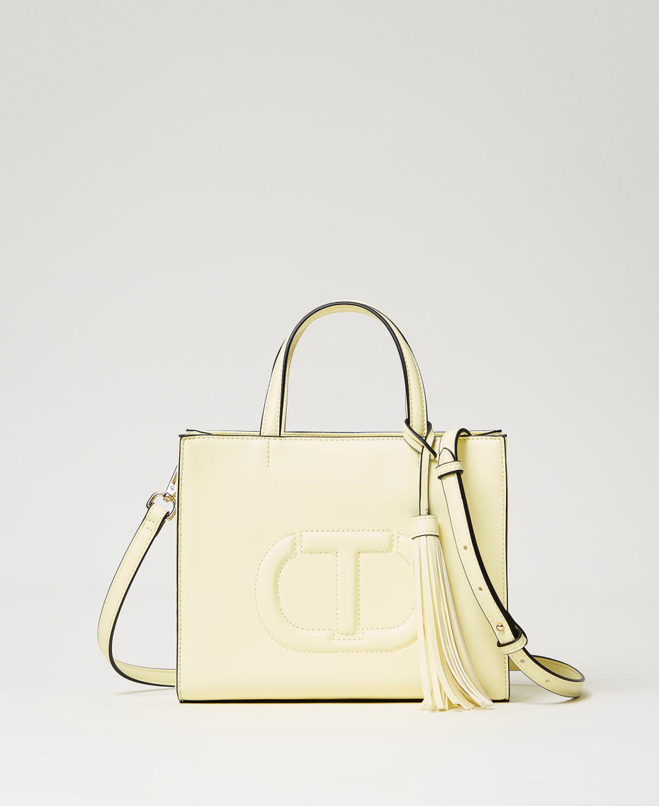 Shoulder bag with Oval T and tassel "Celandine&rdquo; Yellow Woman 241TD8022_07010_01