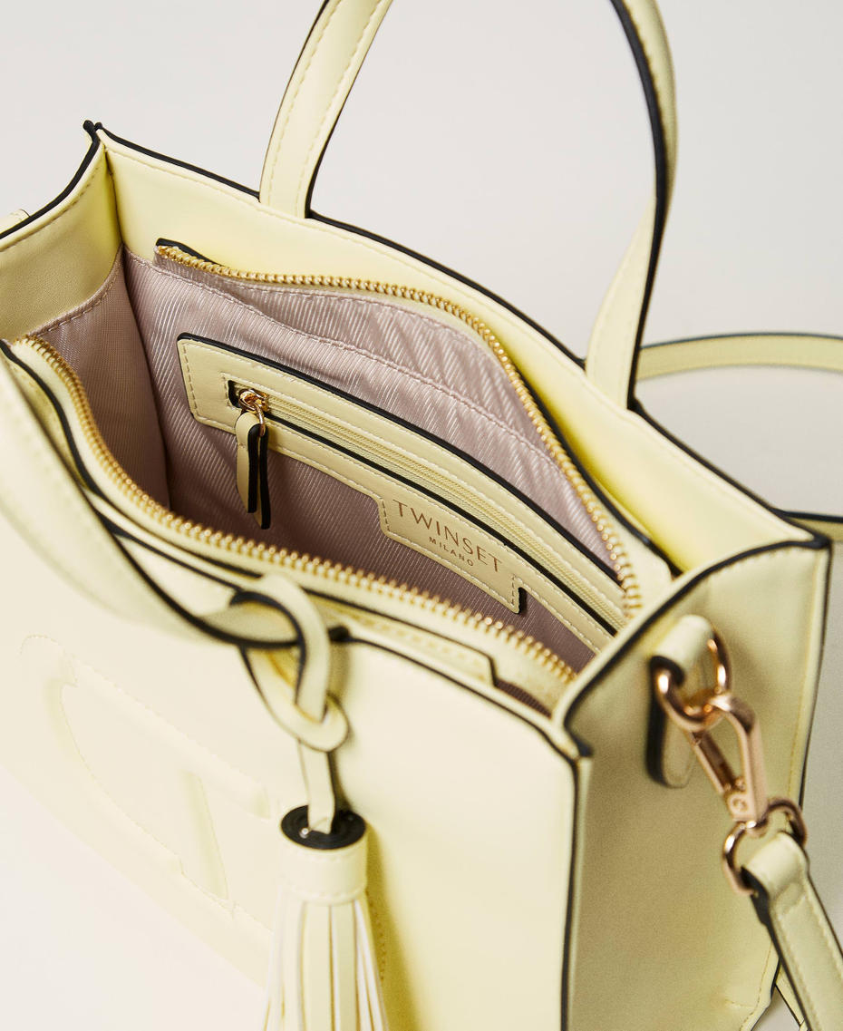 Shoulder bag with Oval T and tassel "Celandine&rdquo; Yellow Woman 241TD8022_07010_04