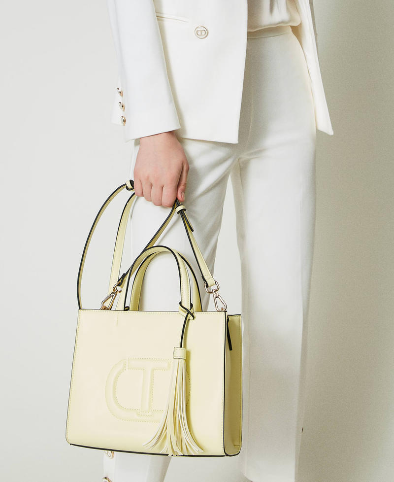 Shoulder bag with Oval T and tassel "Celandine&rdquo; Yellow Woman 241TD8022_07010_S0