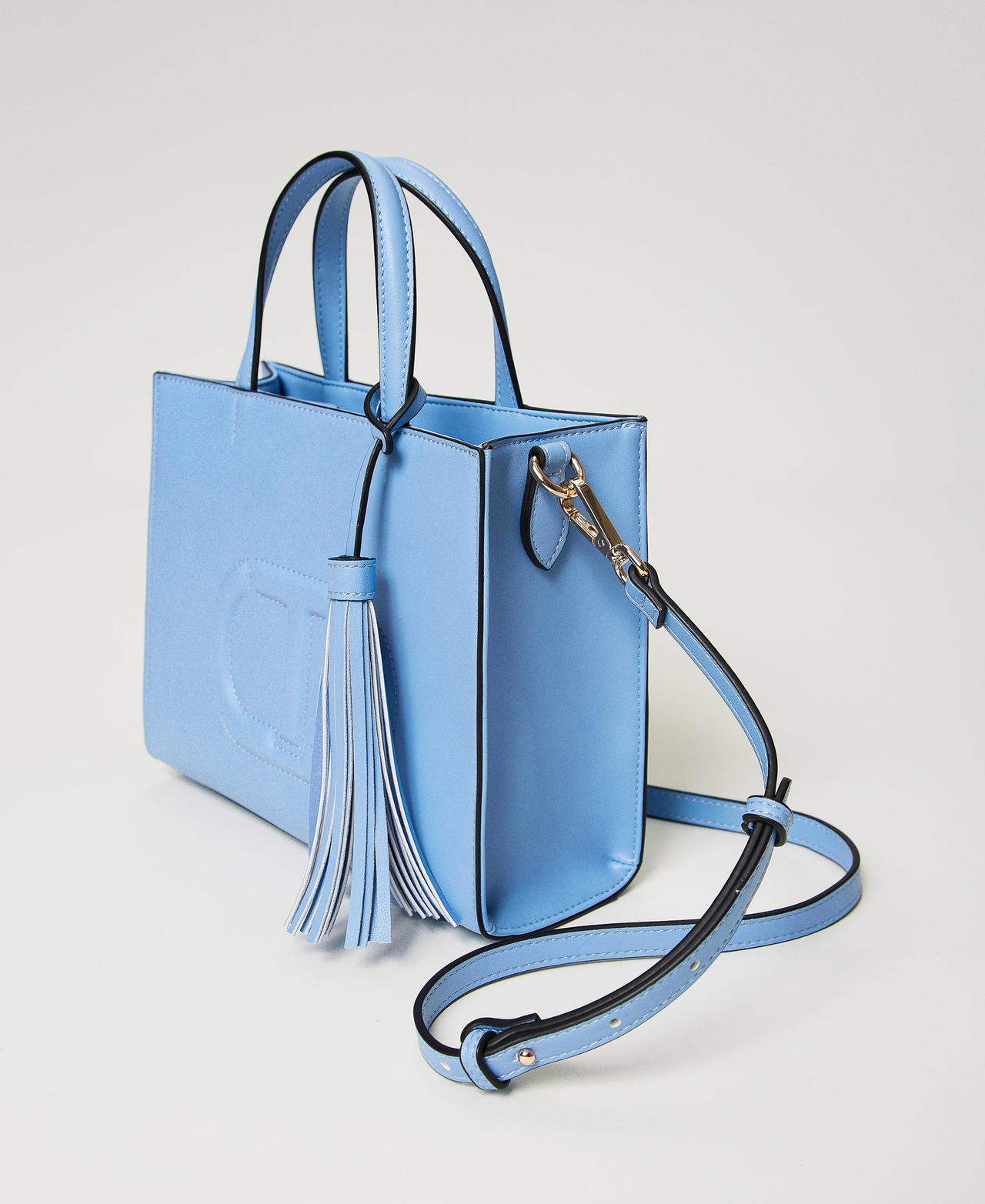 Borsa a tracolla con Oval T e nappa