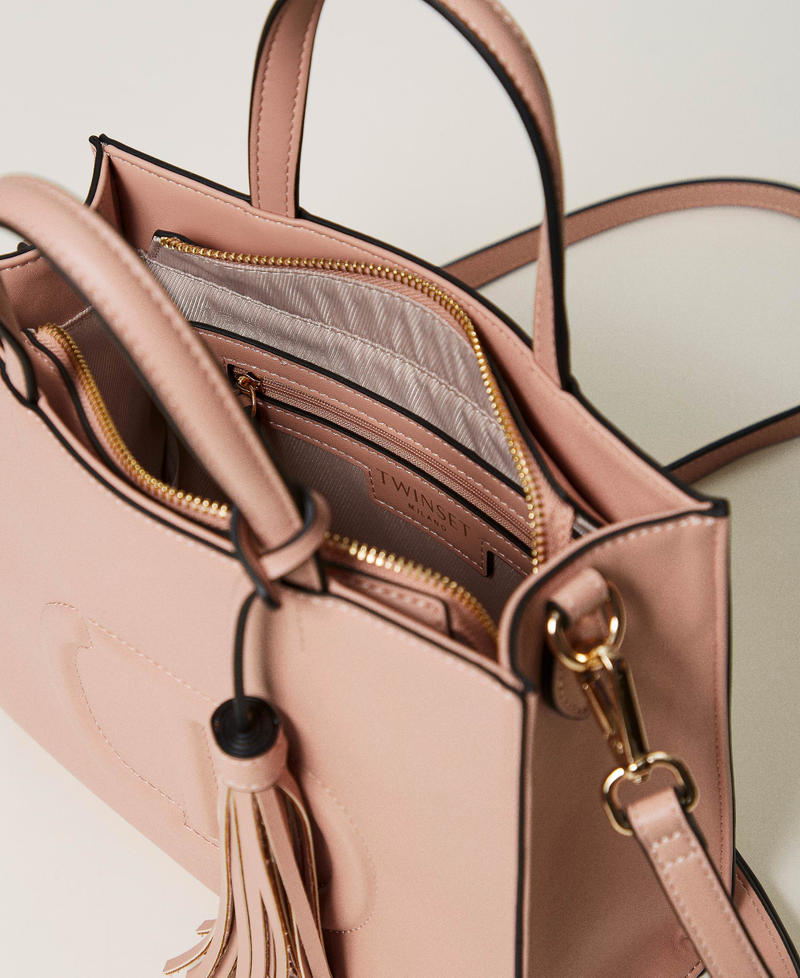 Shoulder bag with Oval T and tassel &ldquo;Tuscany&rdquo; Brown Woman 241TD8022_11547_04