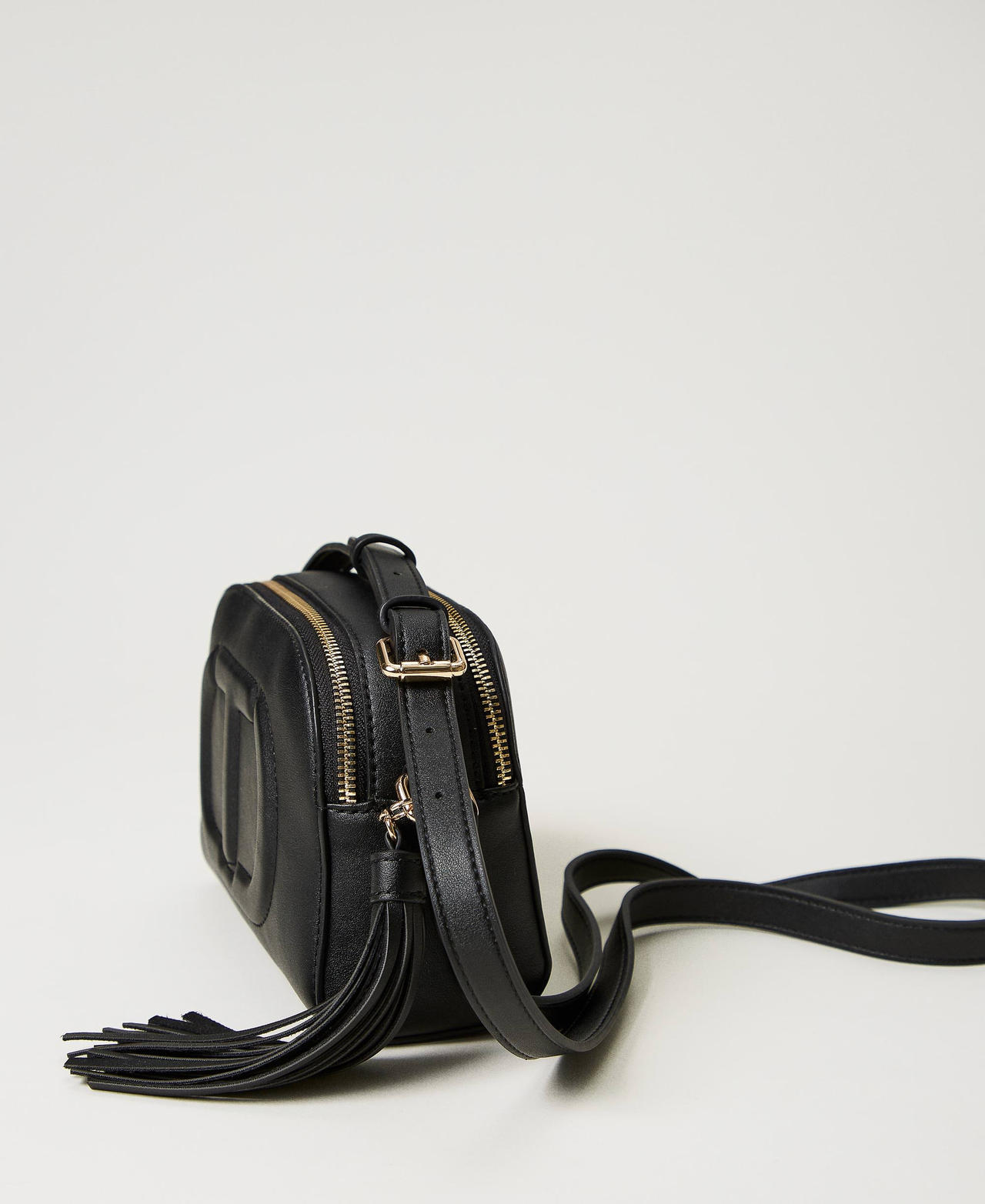 Small shoulder bag with Oval T and tassel Black Woman 241TD8024_00006_02