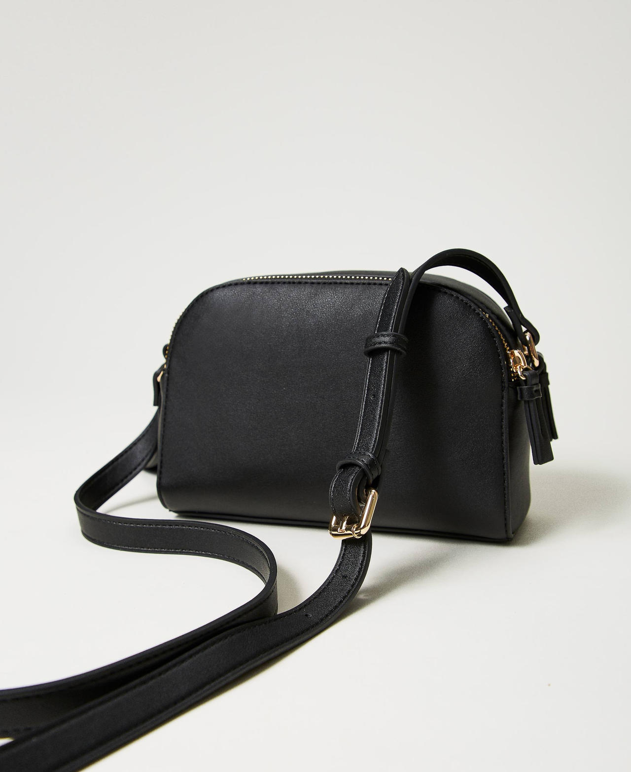 Small shoulder bag with Oval T and tassel Black Woman 241TD8024_00006_03