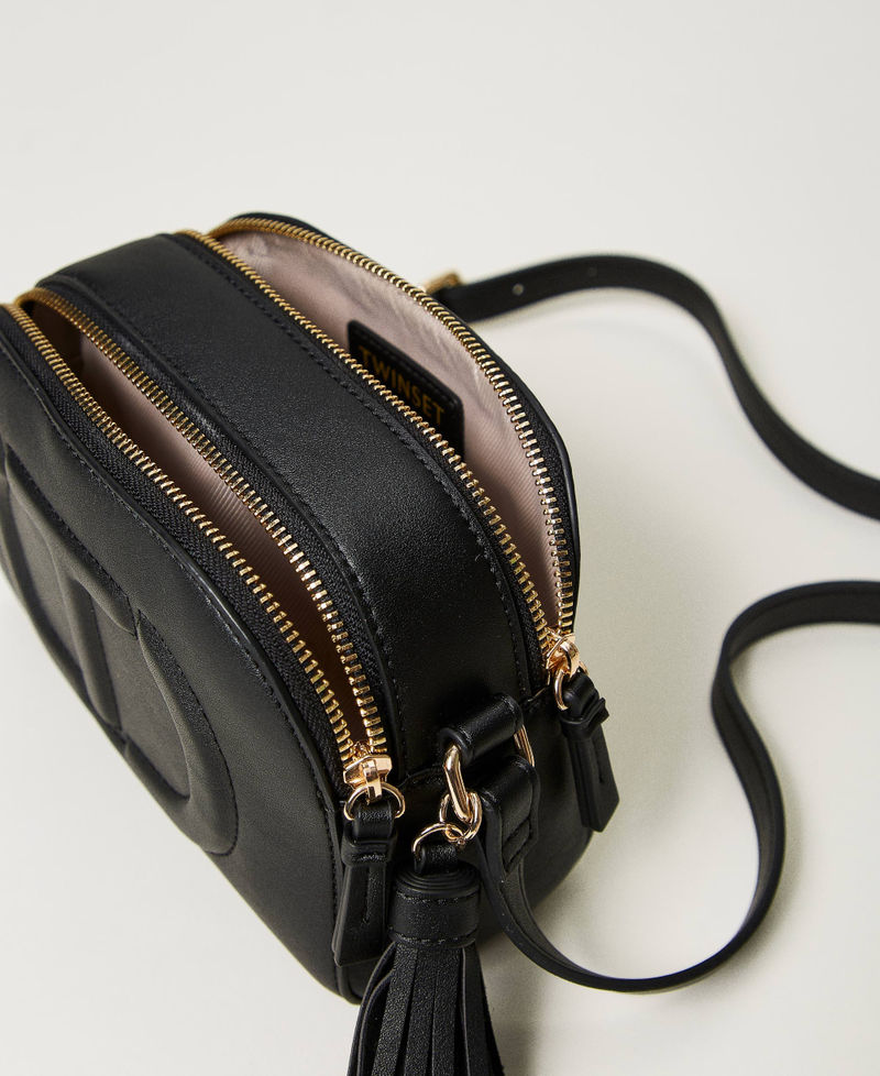 Small shoulder bag with Oval T and tassel Black Woman 241TD8024_00006_04