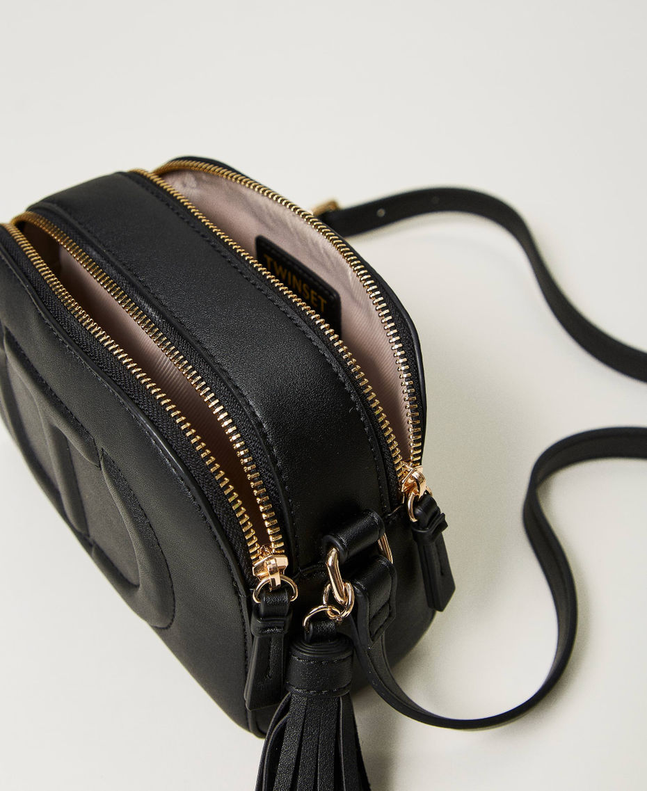 Petit sac à bandoulière avec Oval T et pompon Marron « Tuscany » Femme 241TD8024-04
