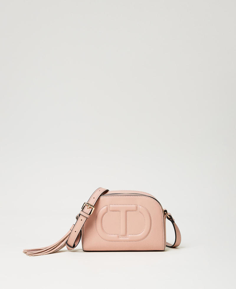 Petit sac à bandoulière avec Oval T et pompon Marron « Tuscany » Femme 241TD8024-01